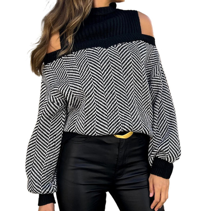 Women's Fashionable Sweater with Shoulder Cutouts Mune Fashion