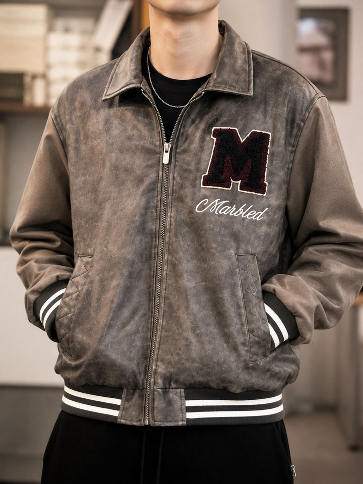 Men's Fashionable Bomber Jacket with Embroidery Details Mune Fashion