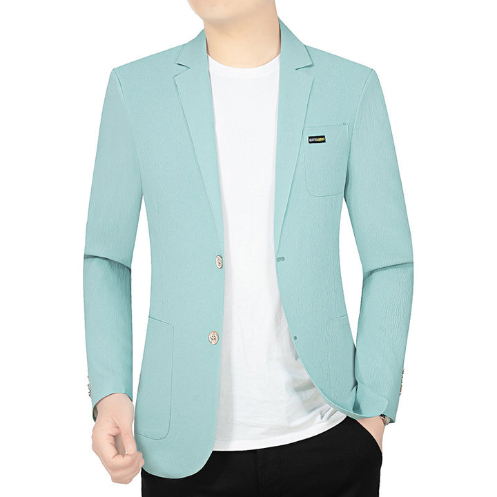Men's Modern Stretch Business Blazer with Slim Fit and Patch Pockets Mune Fashion