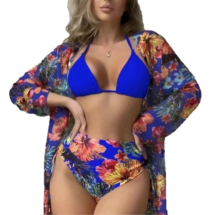Women High Waist Bikini Set with Floral Design Mune Fashion