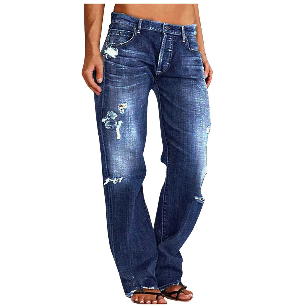 Women wide ripped jeans with high waist Relaxed Fit and frayed hem Mune Fashion