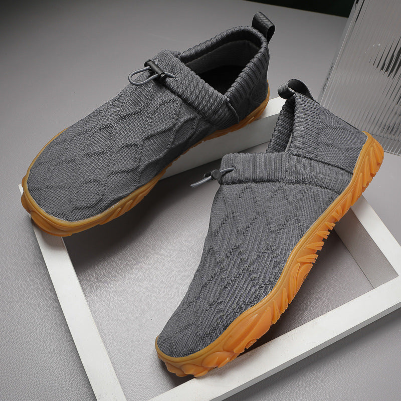 Men's knitted slip-on casual sneakers with elastic shaft, pull tab and grippy rubber sole Mune Fashion