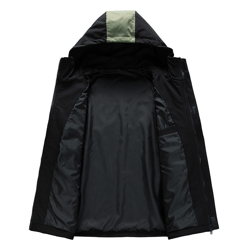 Unisex Hooded Field Jacket with Utility Chest Pocket, D-Ring and Drawstring Mune Fashion