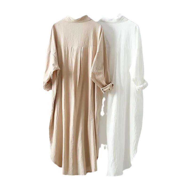 Women's Oversized Blouse Shirt In Casual Cut with Button Placket Mune