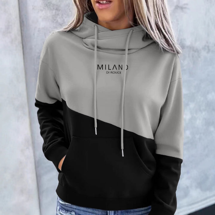 Women's hoodie with colorblock, kangaroo pocket, and oversized fit Mune Fashion