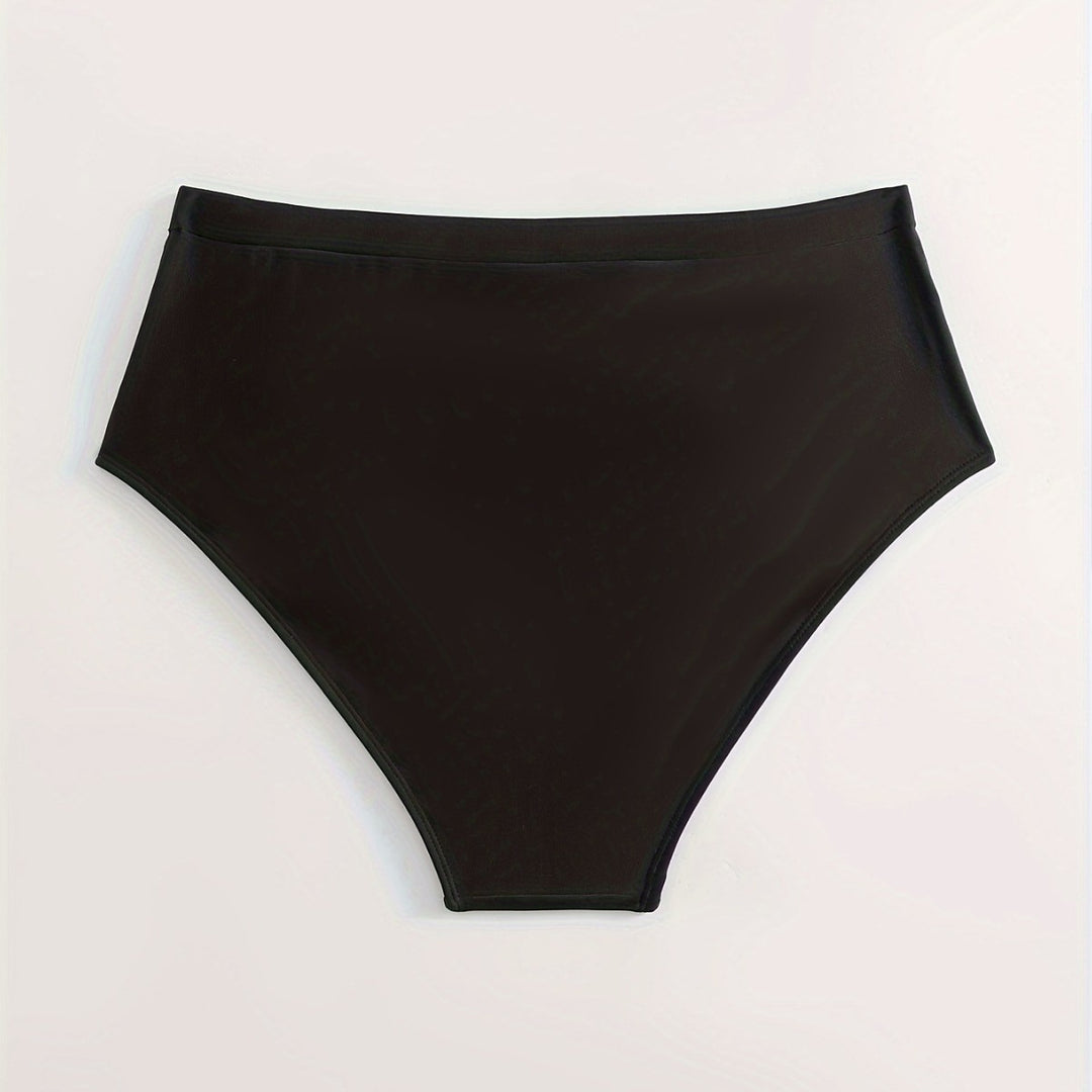 Women High-Waist Bikini Bottoms with Stylish Ruffle Details Mune Fashion