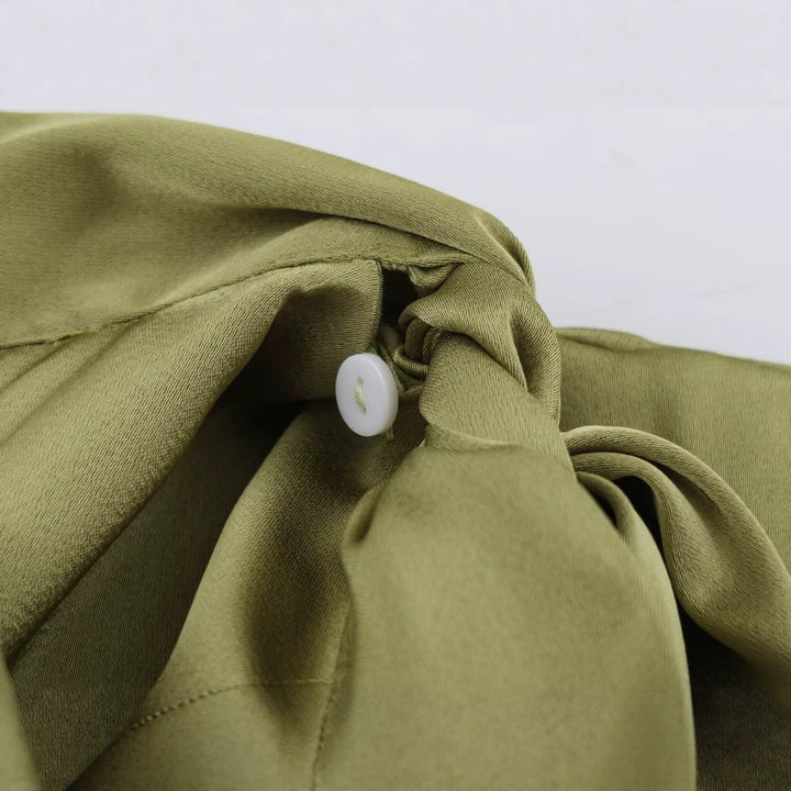 Women's Sleeveless Silk-Effect Blouse with Bow Collar and Lace Inserts Mune Fashion