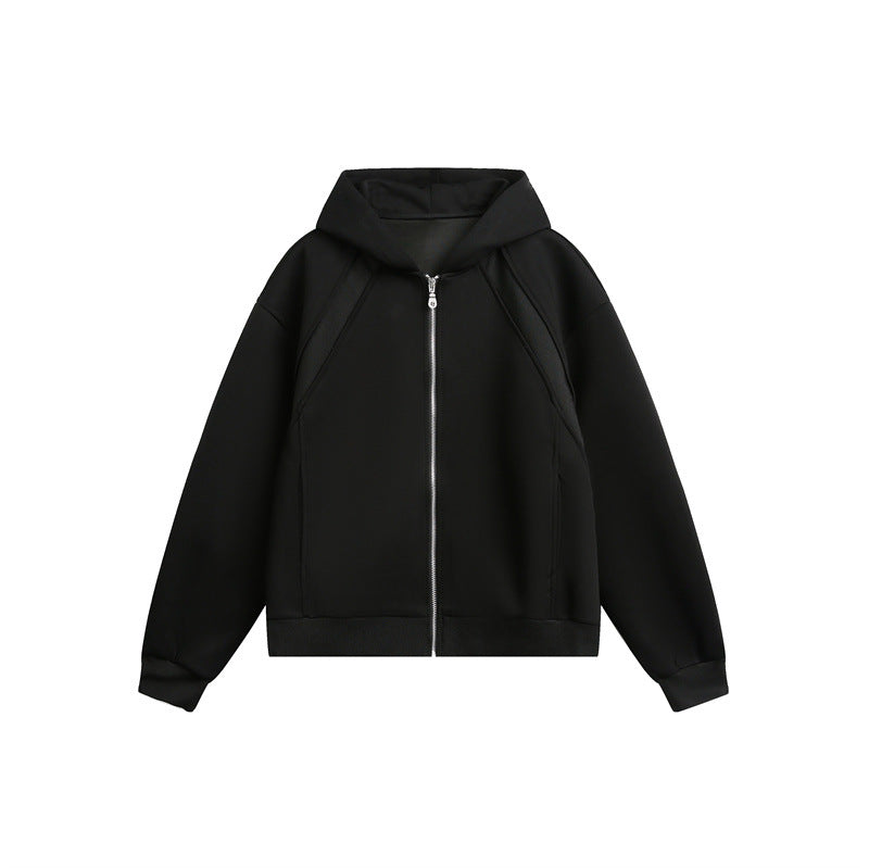 Unisex Light Oversize Hooded Sweat Jacket with Full Zip, Raglan Sleeves and Side Pockets Mune Fashion
