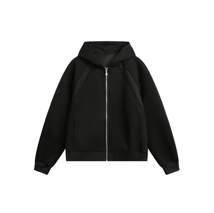 Unisex Light Oversize Hooded Sweat Jacket with Full Zip, Raglan Sleeves and Side Pockets Mune Fashion
