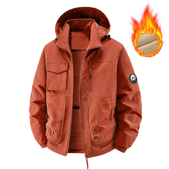 Men's Insulated Outdoor Jacket with Fleece Lining and Multifunctional Utility Pockets Mune Fashion