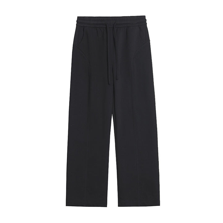Men's loose-fitting tech leisure pants with elastic waistband, drawstring & crease Mune Fashion