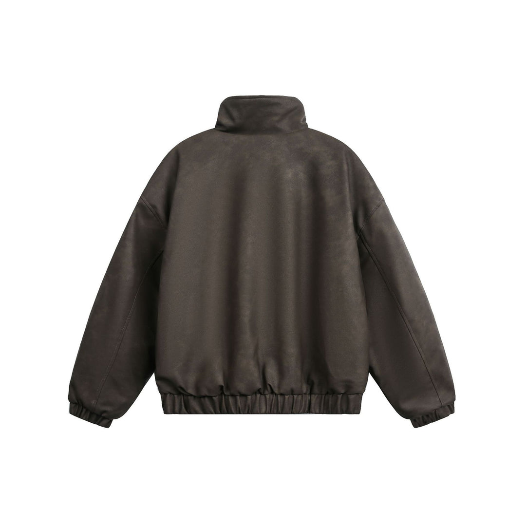 Men's Boxy Bomber in Aviator style with faux fur lining and high stand-up collar