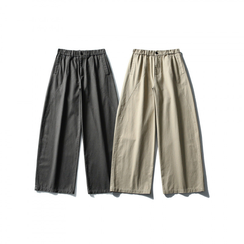 Women Wide High-Waist Culotte Pants with Elastic Waistband and Side Pockets Mune Fashion