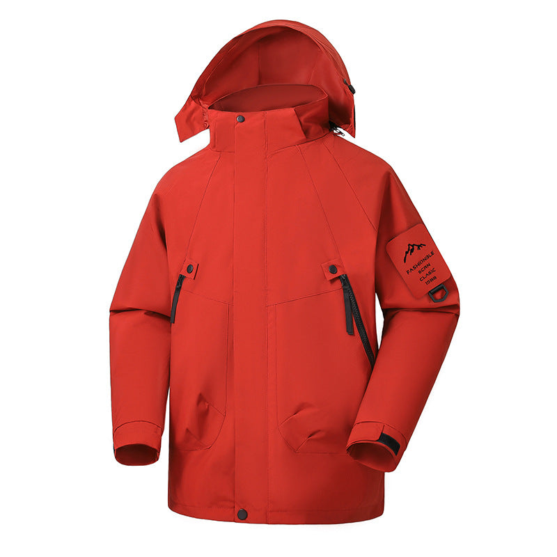 Men's Waterproof Softshell Outdoor Jacket with Adjustable Hood and Sealed Seams Mune Fashion