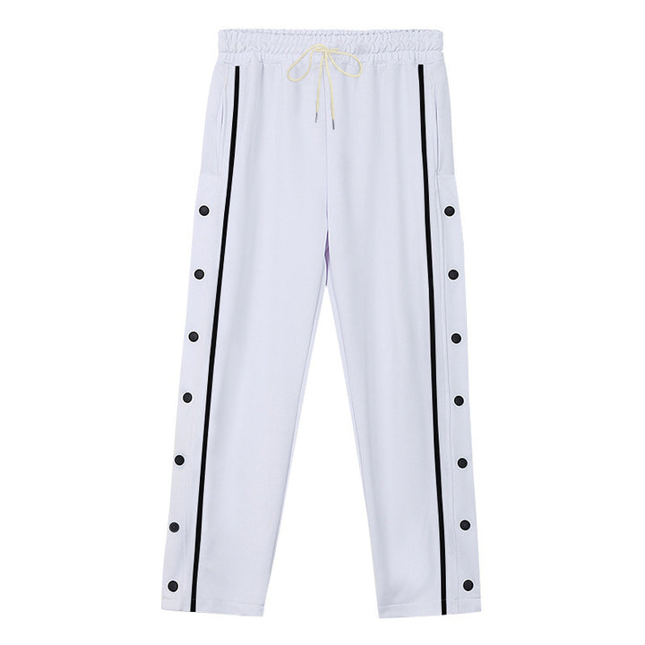 Unisex nan light sports training pants with snap button placket and elastic drawstring waistband Mune Fashion