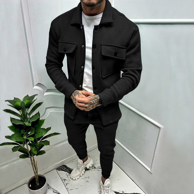 Men's Utility Overshirt made of French Terry with flap pockets and snap button closure Mune Fashion