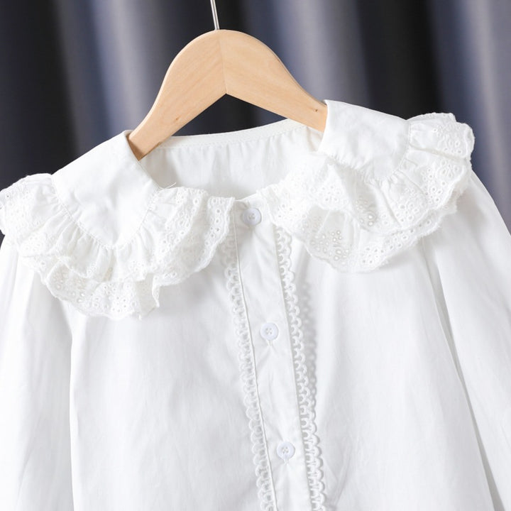Women's blouse with ruffle details and romantic puff sleeves Mune Fashion