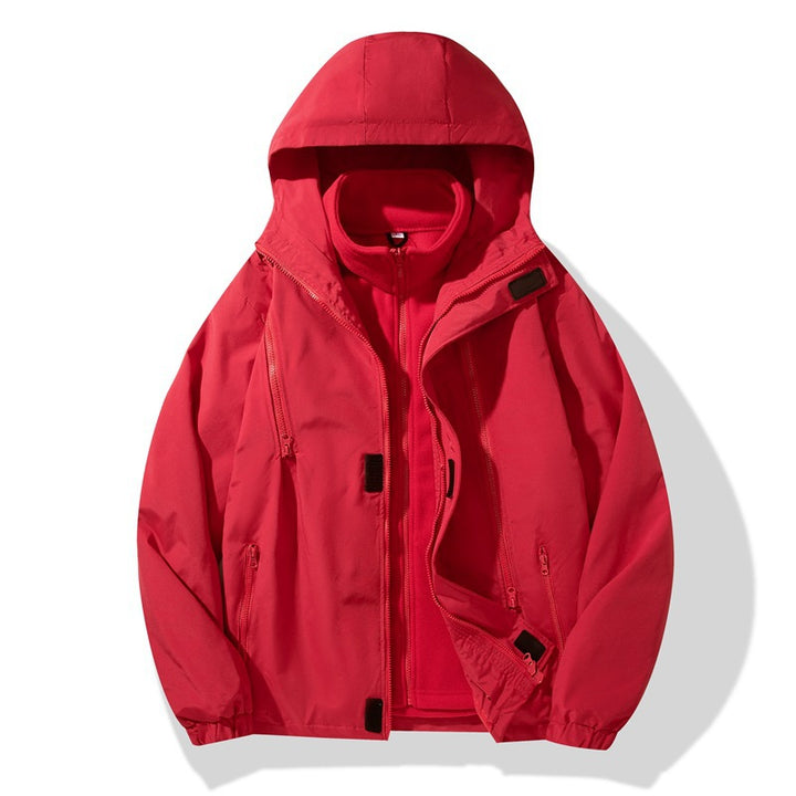 Men's Two-Piece Hybrid Hooded Jacket with Integrated Fleece Lining and Concealed Zippers Mune Fashion