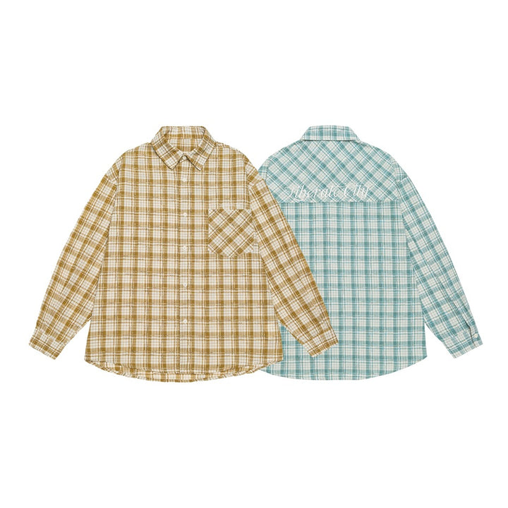 Unisex Oversize Check Shirt Jacket made of lightweight cotton blend with a patch chest pocket Mune Fashion