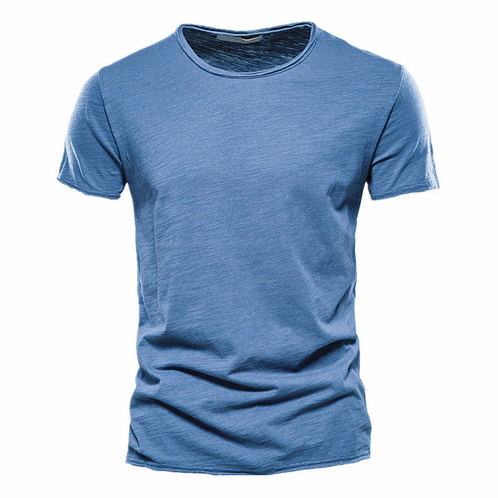 Men's lightweight cotton shirt with round neckline and slim fit Mune Fashion