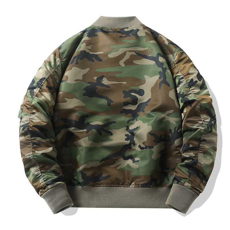 Men's bomber jacket in camouflage utility style with arm pocket and ribbed cuffs Mune Fashion