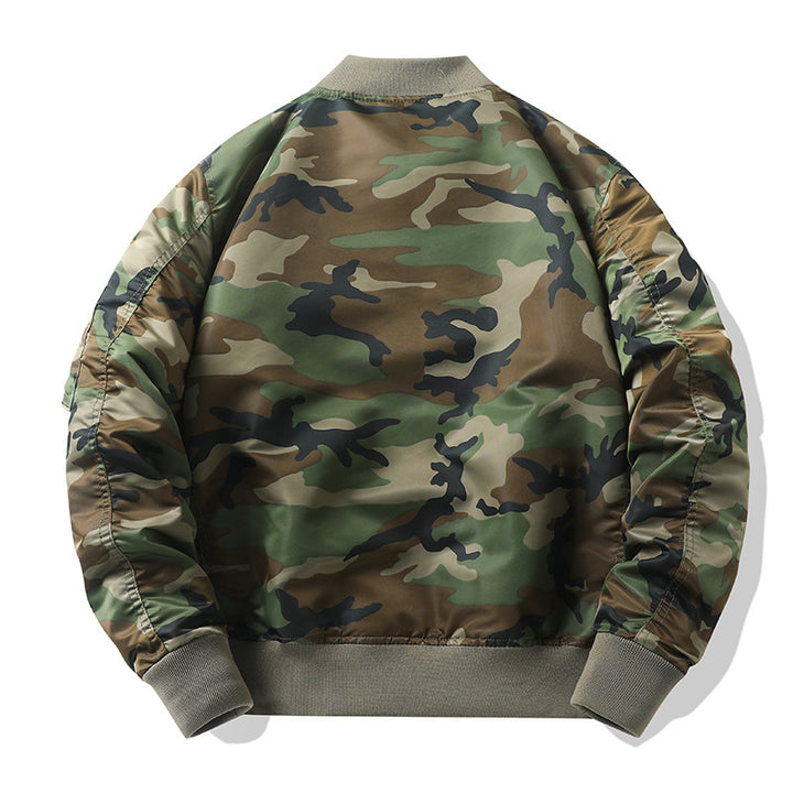 Men's bomber jacket in camouflage utility style with arm pocket and ribbed cuffs Mune Fashion