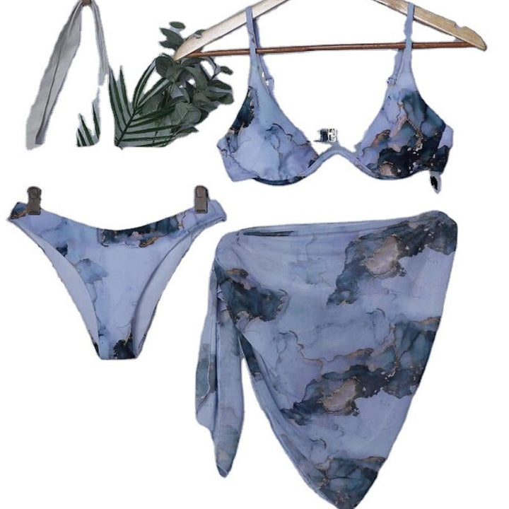 Ladies triangle bikini set with oversized wrap skirt Mune Fashion