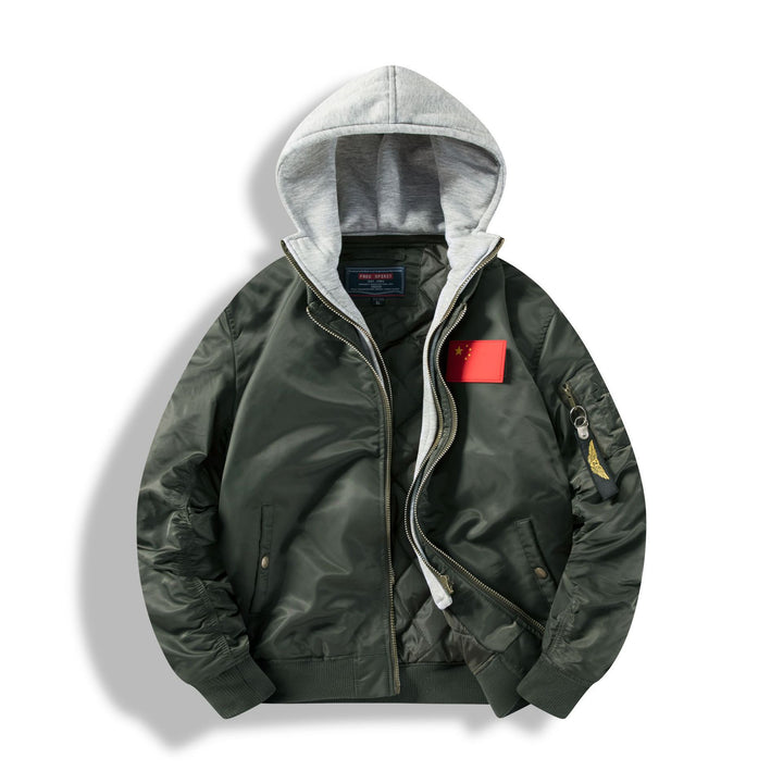 Men's bomber jacket with removable hood inner lining and quilted thermal insulation Mune Fashion