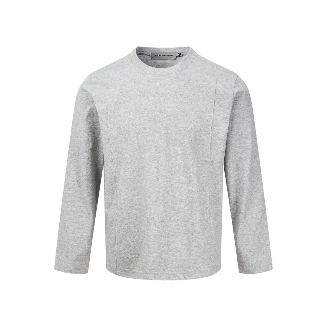 Unisex Technical Long Sleeve Shirt with Round Neck and Seamed Panel Detail Mune Fashion