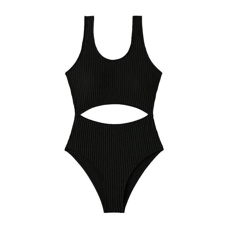 Ladies one-piece swimsuit with high leg cut and fashionable cut-out detail