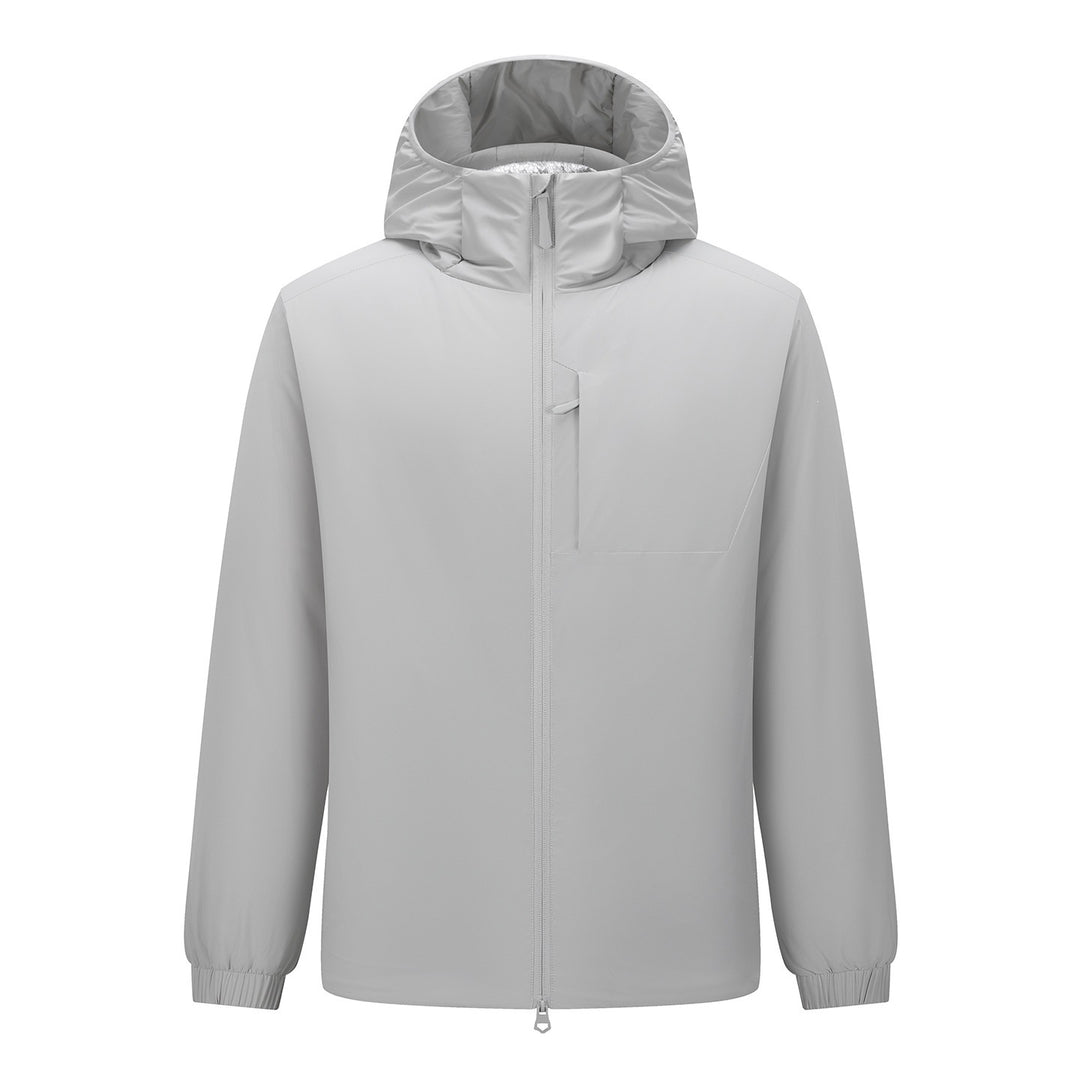 Men's Lightweight Waterproof Softshell Rain Jacket with Hood and Hidden Chest Pocket Mune Fashion