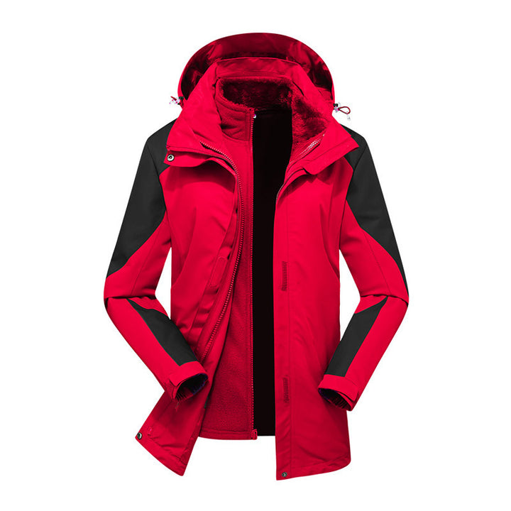 Ladies Modular Softshell Rain Jacket with Removable Fleece Inner Jacket and Adjustable Hood Mune Fashion