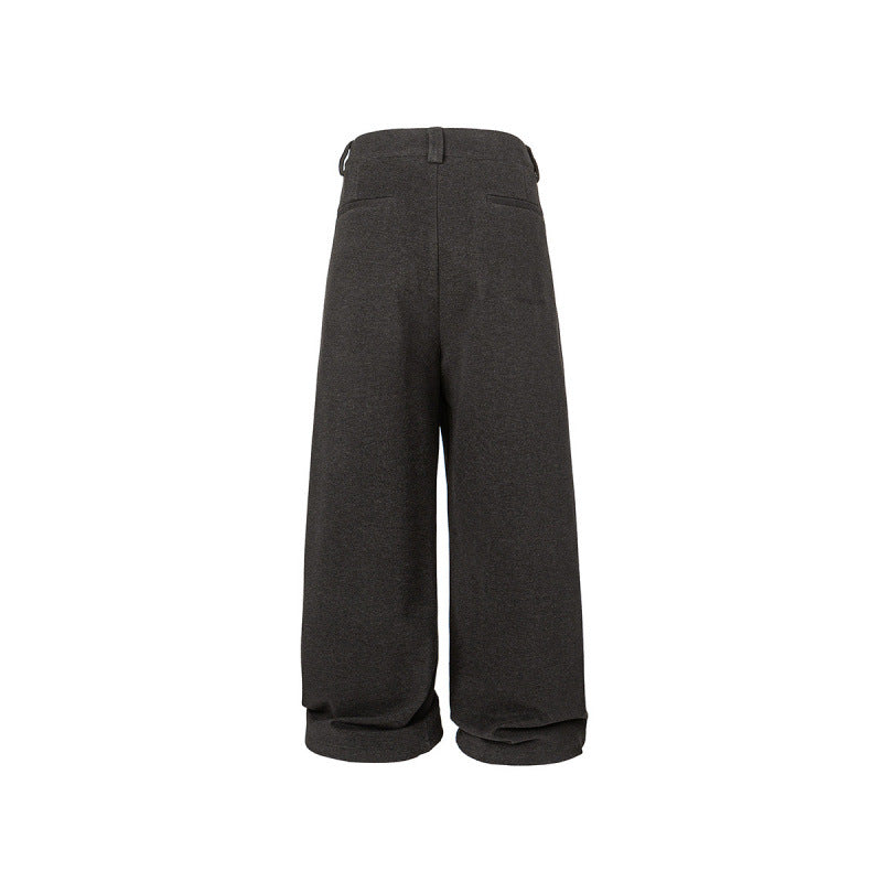 Women's Wide Palazzo Pants with High Waist, Pleats and Turned Hem Mune Fashion