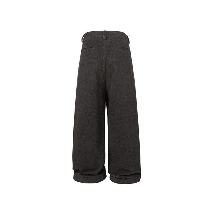 Women's Wide Palazzo Pants with High Waist, Pleats and Turned Hem Mune Fashion
