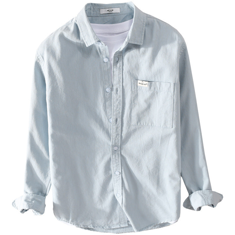 Men's Lightweight Cotton Layered Shirt in Clean Look with Chest Pocket and Soft Feel Mune Fashion
