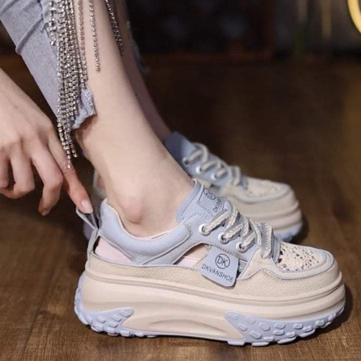 Women's Chunky Sneakers with airy mesh surface and durable sole Mune Fashion