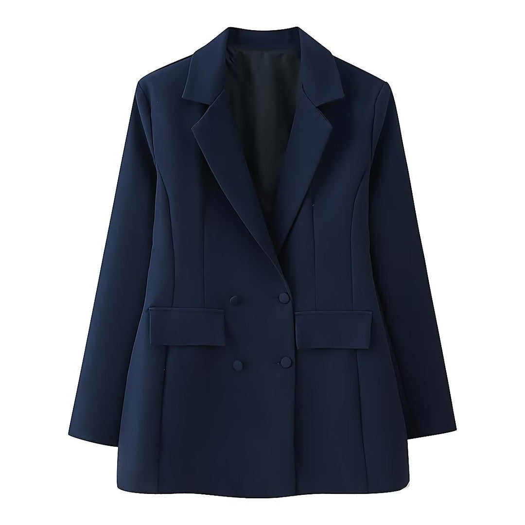 Women's tailored double-breasted blazer with patch pockets and Viennese seams Mune Fashion