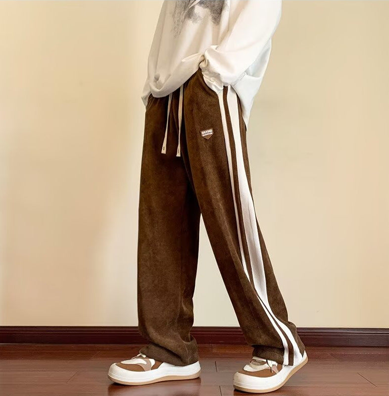 Men's Comfortable Chino Pants with Contrast Stripes Mune Fashion
