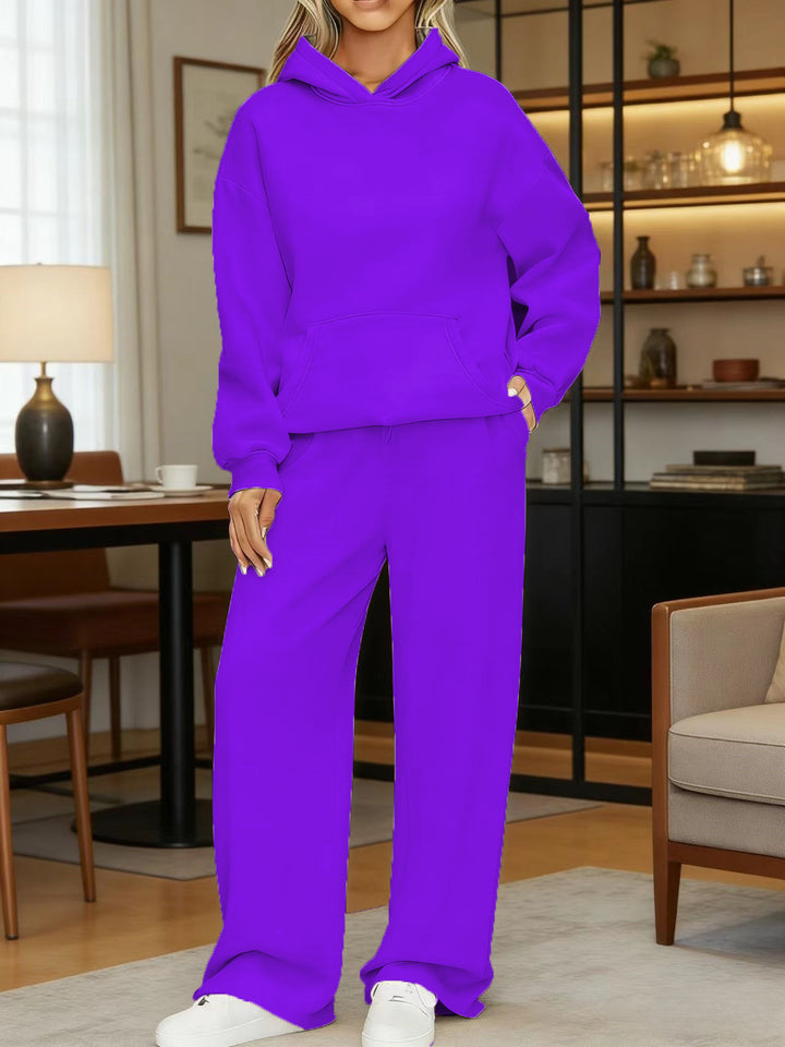 Women's cozy oversized hoodie and wide jogger pants set Mune Fashion
