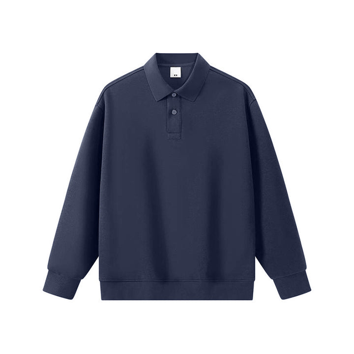 Unisex Oversize Polo Sweatshirt with ribbed cuffs and button placket Mune Fashion