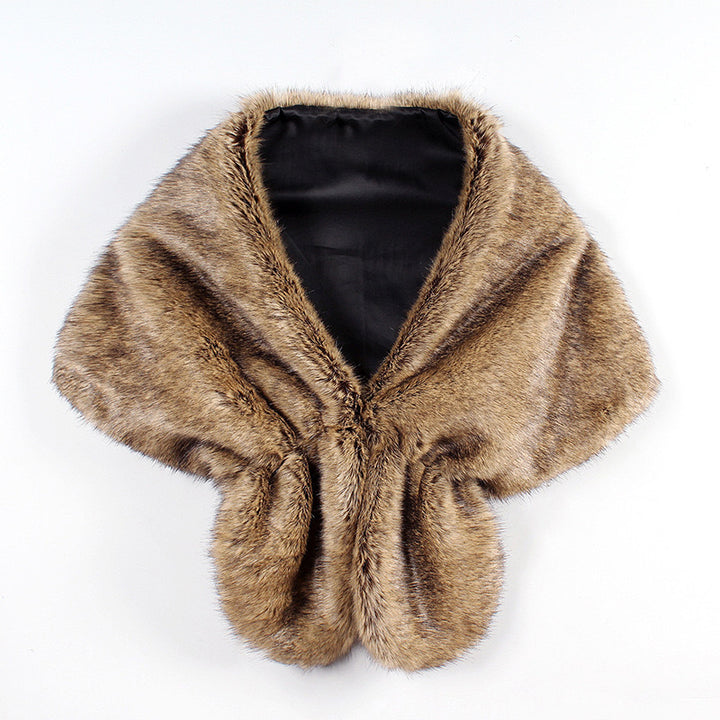 Women's elegant faux fur shoulder stole in capelet cut Mune Fashion