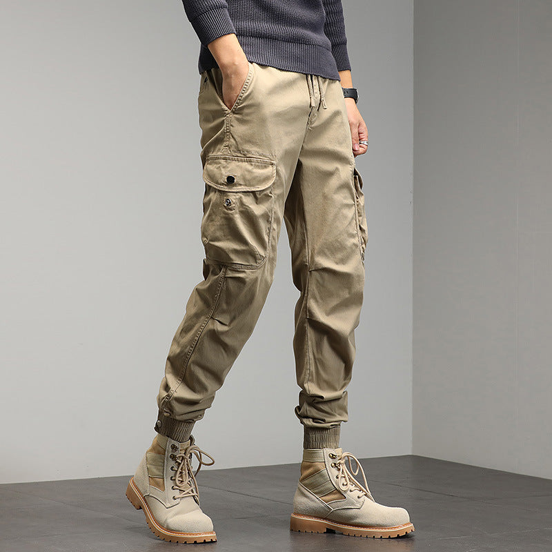 Herren Cargo-Joggerhose im Utility-Look mit elastischem Bund, Mehrfach-Taschen und gerippten Beinabschlüssen Mune Fashion