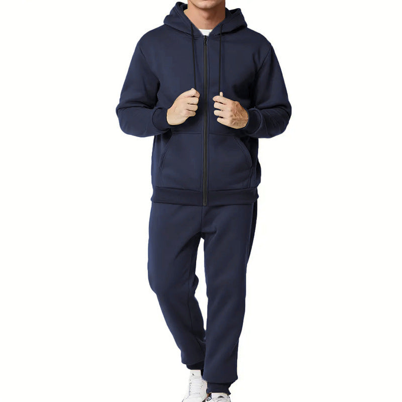 Men's two-piece zip hoodie and tapered jogging pants made of French Terry Mune Fashion
