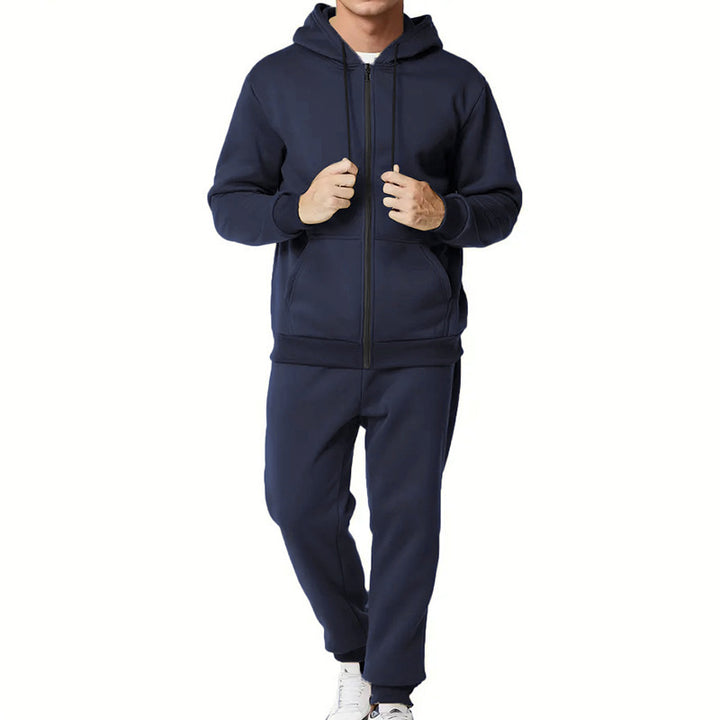 Men's two-piece zip hoodie and tapered jogging pants made of French Terry Mune Fashion