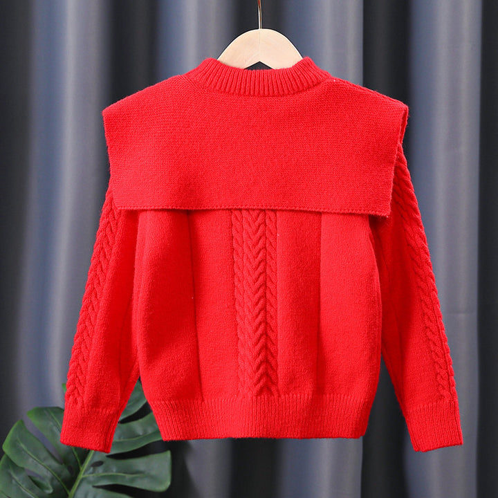 Women's sweater with trendy collar and cable knit pattern Mune Fashion