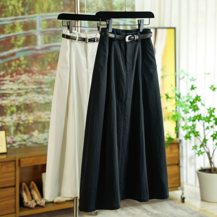 Women's Elegant Maxi Skirt with Waist Belt Mune Fashion