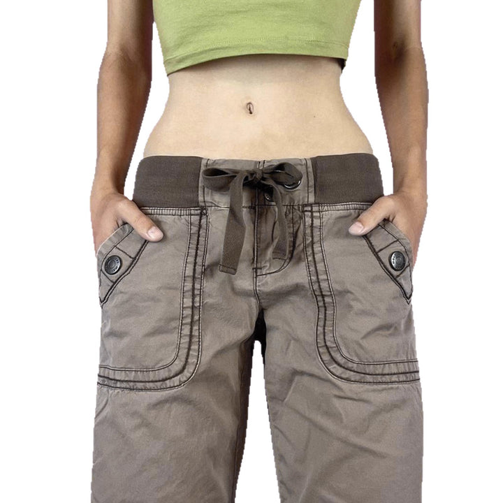 Women's nan high waist flared trousers with wide leg, high waist and belt loops Mune Fashion