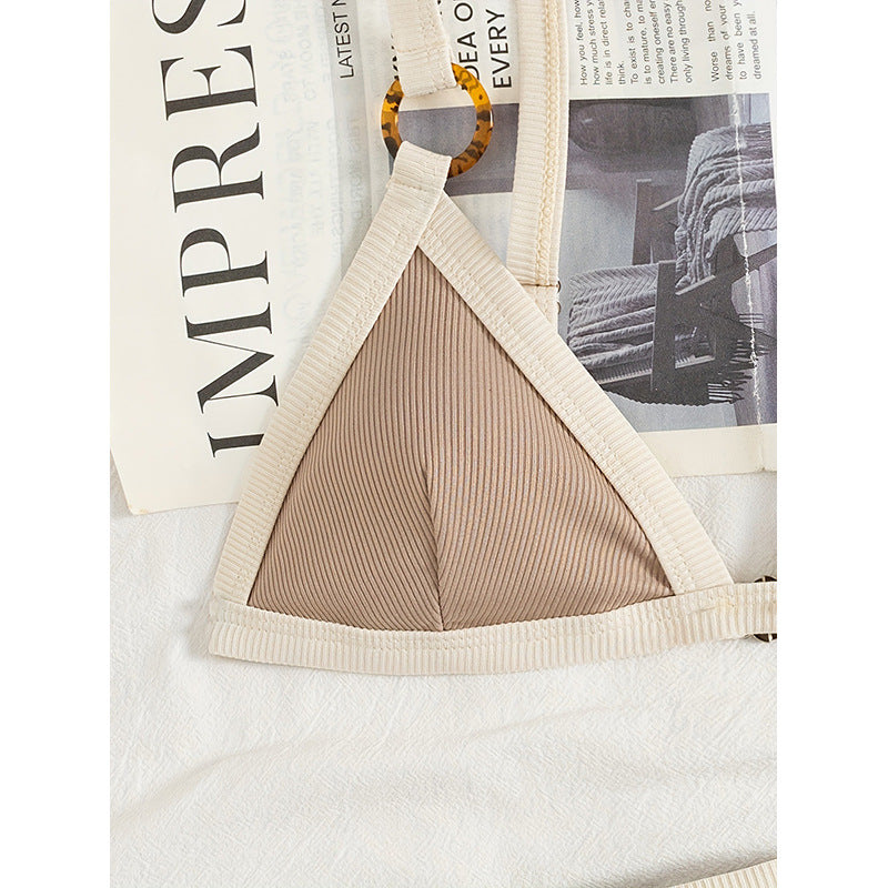 Women's triangle bikini with elegant straps and elaborate design Mune Fashion