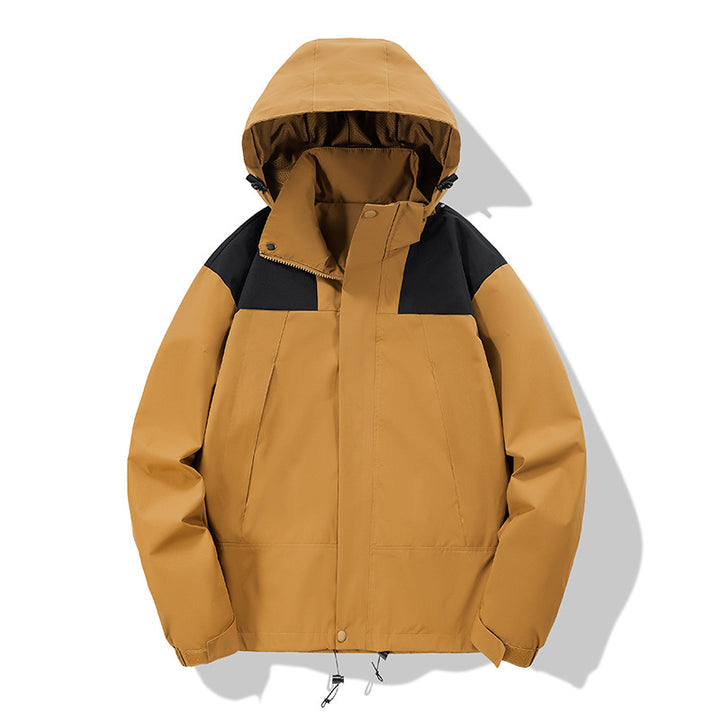 Men's water-repellent softshell jacket with hood, adjustable hem, and multifunction pockets Mune Fashion