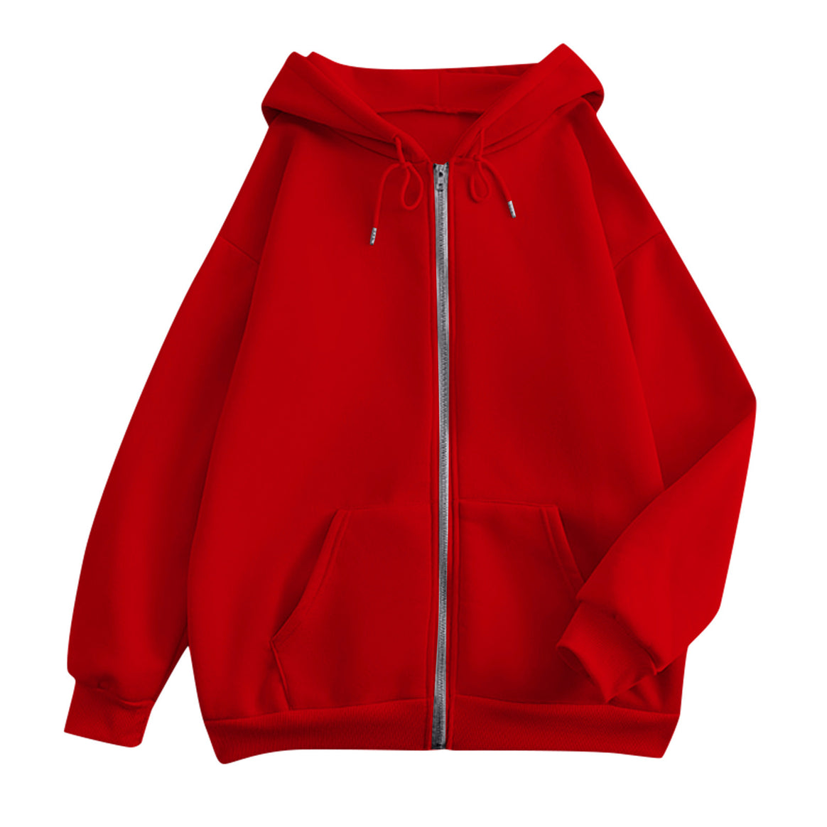 Unisex super soft oversized zip hoodie with kangaroo pockets, hood with drawstring and ribbed cuffs Mune Fashion